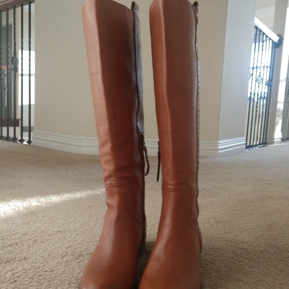 Sam Edelman Prina 2 Tall Shaft Wide Calf Leather Riding Boots - Picture 1 of 4